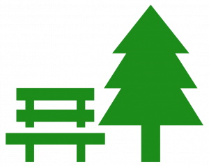 An image icon of a park bench and a tree