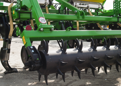 A photo of an agricultural aeration machine