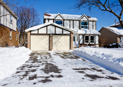 A snow plowed driveway